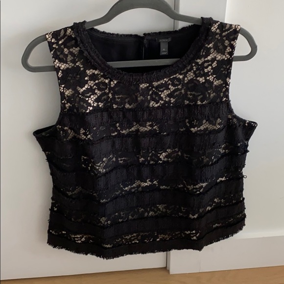 J. Crew new without tags sleeveless lace black top - Picture 8 of 8